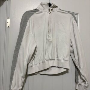 P'tula gray and white half-zip sweatshirt